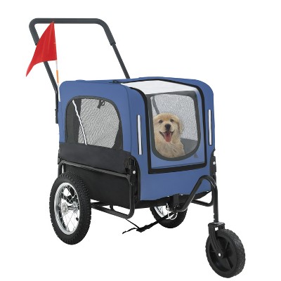 FDW 2-in-1 Dog Stroller & Bike Trailer Weatherproof Pet Carrier with Removable Hitch & Spacious Interior Bicycle Trailer Jogger Stroller for Medium and Large Dogs
