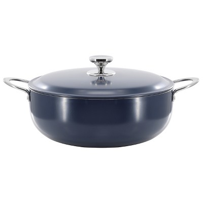 Oster Cartagena Nonstick Aluminum Caldero with Lid in Dark Blue