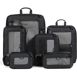 Compression Packing Cubes - 4 Set Durable Travel Organizer Bags Mesh Top, Expandable Travel Accessories Carry - 1 of 4