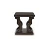 Signature Design by Ashley Maylee Square End Table with Ornate Scrolled Legs, Traditional Style, 24" Height, Dark Brown Finish - 3 of 4
