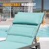 Gulches Aluminum Pool Lounge Chairs with and Wheels, Textilene Padded Adjustable Recliner All Weather,Lake Blue - 4 of 4