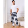 INSPIRE CHIC Men's Elastic Waist Drawstring Plaid Pajama Sleep Pants - 2 of 4