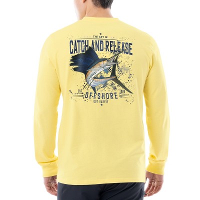 Guy Harvey Men’s Offshore Fish Collection Long Sleeve T-Shirt - Sunshine 2X  Large