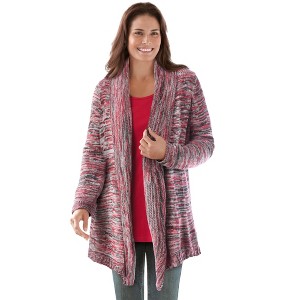 Woman Within Women's Plus Size Multi Marled Cardigan - 1 of 4