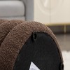 FURNIinspire Ottomans and Benches Plush Velvet Footrest Ottoman with Wooden Base Elegant Design for Modern Living, Brown, 17.1"*17.1"*18.9" - 3 of 4