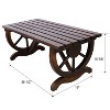 Vynxaria Rustic Wagon Wheel Patio Bench - 2-Person Outdoor Seating for Garden and Porch - 4 of 4