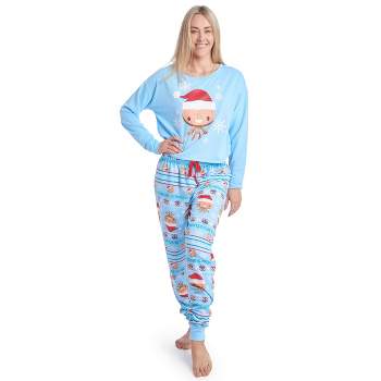 Marvel Avengers Groot Christmas Womens Fleece Pajama Shirt & Jogger Pants  Blue Medium : Target