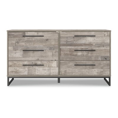 Whitewash 6-Drawer Dresser with Pewter Hardware