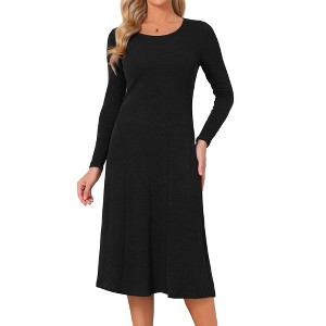 womens winter midi dresses Aboser Womens Winter Ribbed Knit Dresses Long Sleeve Mock Neck Pullover  Sweaters Fashion Fall Dress Loose Lantern Sleeve Midi Dresses