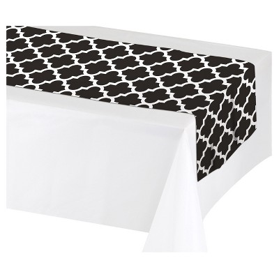 black and white table runners