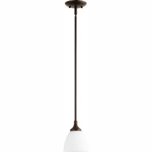 Quorum Lighting Enclave 1-Light Mini Pendant, Oiled Bronze, 5.5W, 7H, Stem Hanging, Glass, 100W, Dry Rated - 1 of 1