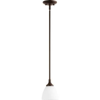 Quorum Lighting Enclave 1-Light Mini Pendant, Oiled Bronze, 5.5W, 7H, Stem Hanging, Glass, 100W, Dry Rated