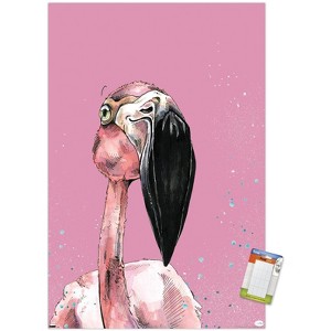 Trends International Snowtap - Flamingo Photobomb Unframed Wall Poster Prints - 1 of 4