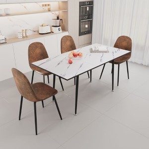 NicBex Kitchen Table Chairs Set Extendable Dining Room Table with MDF Tabletop and 4 Suede Chairs for Dining Room - 1 of 4