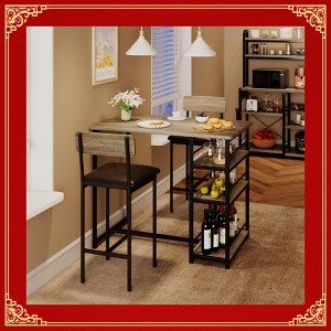 Garvee Bar Stools Set of 2, 37 Inch Barstools With Metal Legs PU Seats Chairs With Backrest Kitchen Height Upholstered Stools - 1 of 4