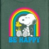Women's - Peanuts - Be Happy Rainbow Lightweight French Terry Wide Neck Long Sleeve Graphic Shirt - 2 of 4