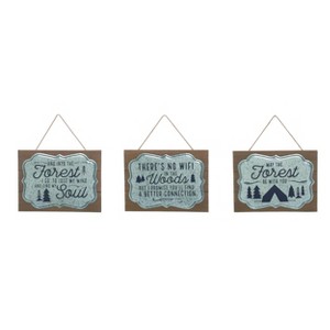 Transpac Metal Forest Sign Set of 3 Spring Home Decorations - 1 of 1