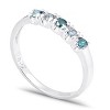 Pompeii3 1/4ct Treated Blue & White Diamond 5-Stone Wedding Womens Ring 10K White Gold - 3 of 4