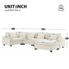 128*67 Inch 6-Seat U-Shaped Chenille Sectional Sofa with Ottoman, Storage, Cup Holders, USB Ports - 3 of 4