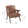 NicBex PU Leather Accent Chair,Upholstered Living Room Chairs with Inverted V-shaped Wooden Legs,Comfy Armchair,Accent Chairs for Living Room - 3 of 4