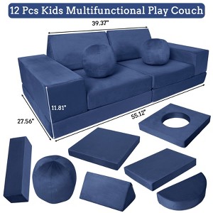Kids Couch, 12 Pcs Kids Sofa, Toddler Sofa Moudlar Kids Play Couch, Sectional Sofa Convertible Foam Couch - 1 of 4