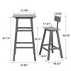 DSVIMOY Counter and Bar Stool Flexible Back Design for Contemporary Bars, Gray, 16.5"*19.7"*29.1" - 3 of 4