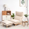 Runesay Modern Beige Lazy Sofa Foldable Reclining Chair Leisure Single Sofa - 3 of 4