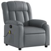 vidaXL Massage Recliner Chair for Elderly - Gray Faux Leather Reclining Armchair with Vibration Massage, Manual Tilt, Comfort Padding - 3 of 4