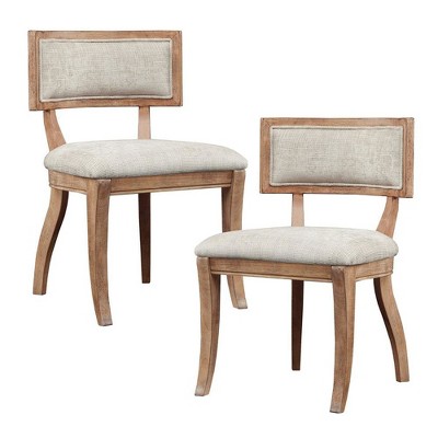 Starlight Canyon Home,Set of 2 Beige Modern Dining Chairs with Rubberwood and Solid Wood Frame