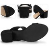 Perphy Women's Open Toe Dual Straps Block Heels Slide Sandals - 4 of 4