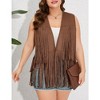 Whizmax Women's Plus Size Tassel Vest Hippie Faux Suede Rivets Sleeveless Costume Fringe Jacket - 3 of 4
