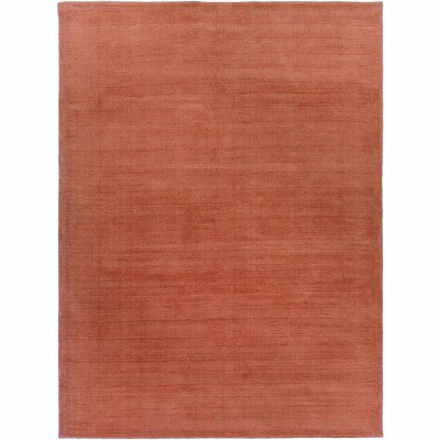 Hauteloom Brockton Solid Wool Orange Area Rug