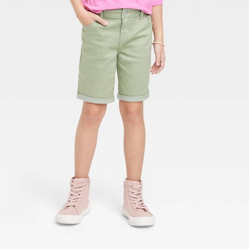 Girls' Bermuda Jean Shorts - Cat & Jack™ Olive Green XS