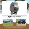 KTMBDW Outdoor Swivel Chair with Cushions, Rattan Egg Patio Chair with Rocking Function for Balcony, Poolside, Porch Deck, Garden - 4 of 4