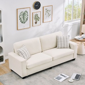 83 Inch Modern Gray Loveseat Sofa, Washable Cover, Armrest and Plush Backrest, Comfy Cloud Couch for Living Room, Bedroom, Office - 1 of 4