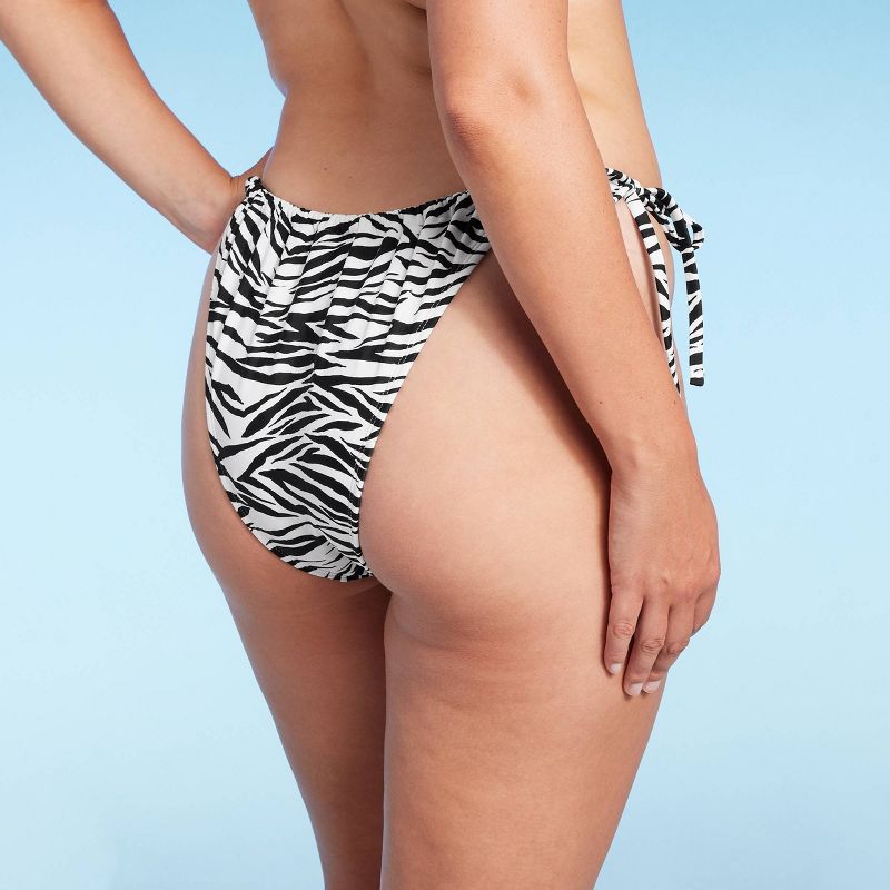 Women's Ultra High Leg Adjustable Coverage Bikini Bottom - Wild Fable™ Black/White Zebra Print, 6 of 17