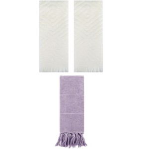 REGALWOVEN 3 Packs Cotton Soft and Absorbent Bathroom Turkish Hand Towels with tassel - 1 of 4