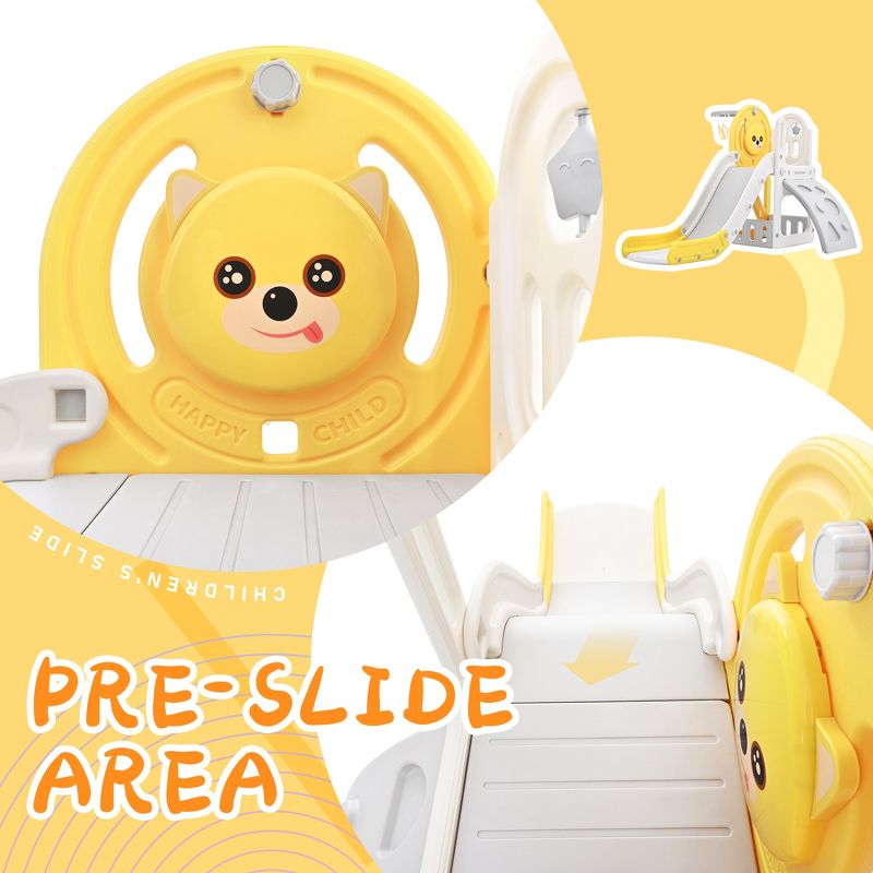 4 in 1 Kids Slide, Kids Playground Freestanding Climber and Slide Playset with Basketball Hoop for Toddlers - ModernLuxe, 5 of 13