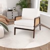 Costway Mid Century Modern Accent Chair Living Room Armchair with Rattan Arms Wooden Frame Brown/Natural - 4 of 4