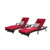 Okak Outdoor Wicker Chaise Lounge Reclining Chair with Cushion,Set of 2,Ergonomics Patio Long Chaise Poolside Chair for Deck,Garden&Pool - 3 of 4