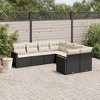 vidaXL 8 Piece Patio Sofa Set with Cushions Black and Cream Poly Rattan - 2 of 4