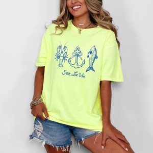 Simply Sage Market Sea La Vie 3 Across Garment Dyed Tee - 1 of 4