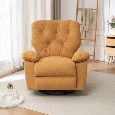 Glider Swivel Recliner Rocking Chair,Relaxing Chair For Home Soft Lazy Boy Recliner Chair With Side Pocket For Living Room, Bedroom-Cuddlewood