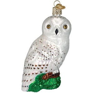 Old World Christmas Blown Glass Ornament for Christmas Tree, Great White Owl - 1 of 4