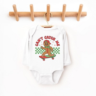 The Juniper Shop Gingerbread Man Skateboard Baby Long Sleeve Bodysuit