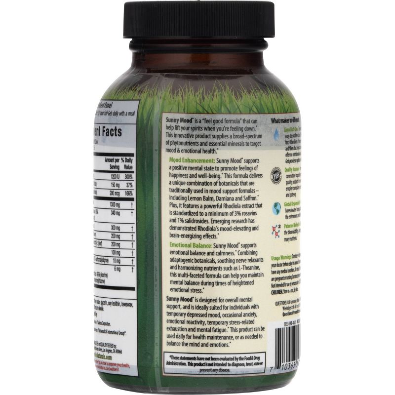 Irwin Naturals Sunny Mood Dietary Supplement Liquid Softgels - 75ct, 4 of 7