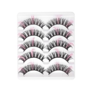 Unique Bargains 3D Curly Mix Color False Eyelashes 5 Pair - 1 of 4