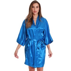 Just Love Womens Plush Solid Robe | Ladies Hooded Bathrobe - 1 of 3