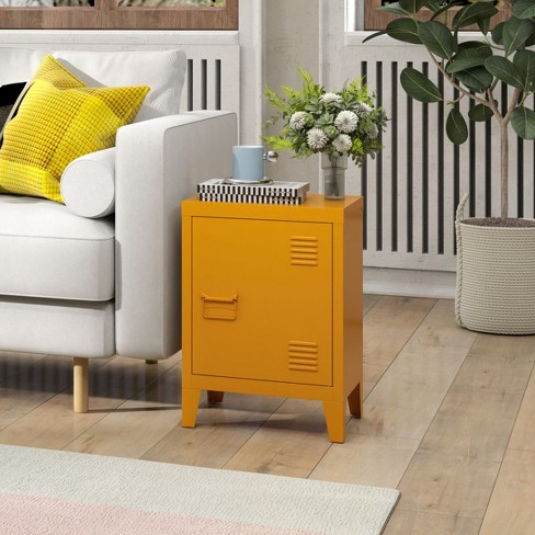 End Side Table Yellow Metal Bedside Cabinet Nightstand Small End Table Narrow End Table Unique cuddlewood Target