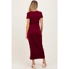 Pinkblush Burgundy Gathered Front Short Sleeve Maternity Maxi Dress - 3 of 3